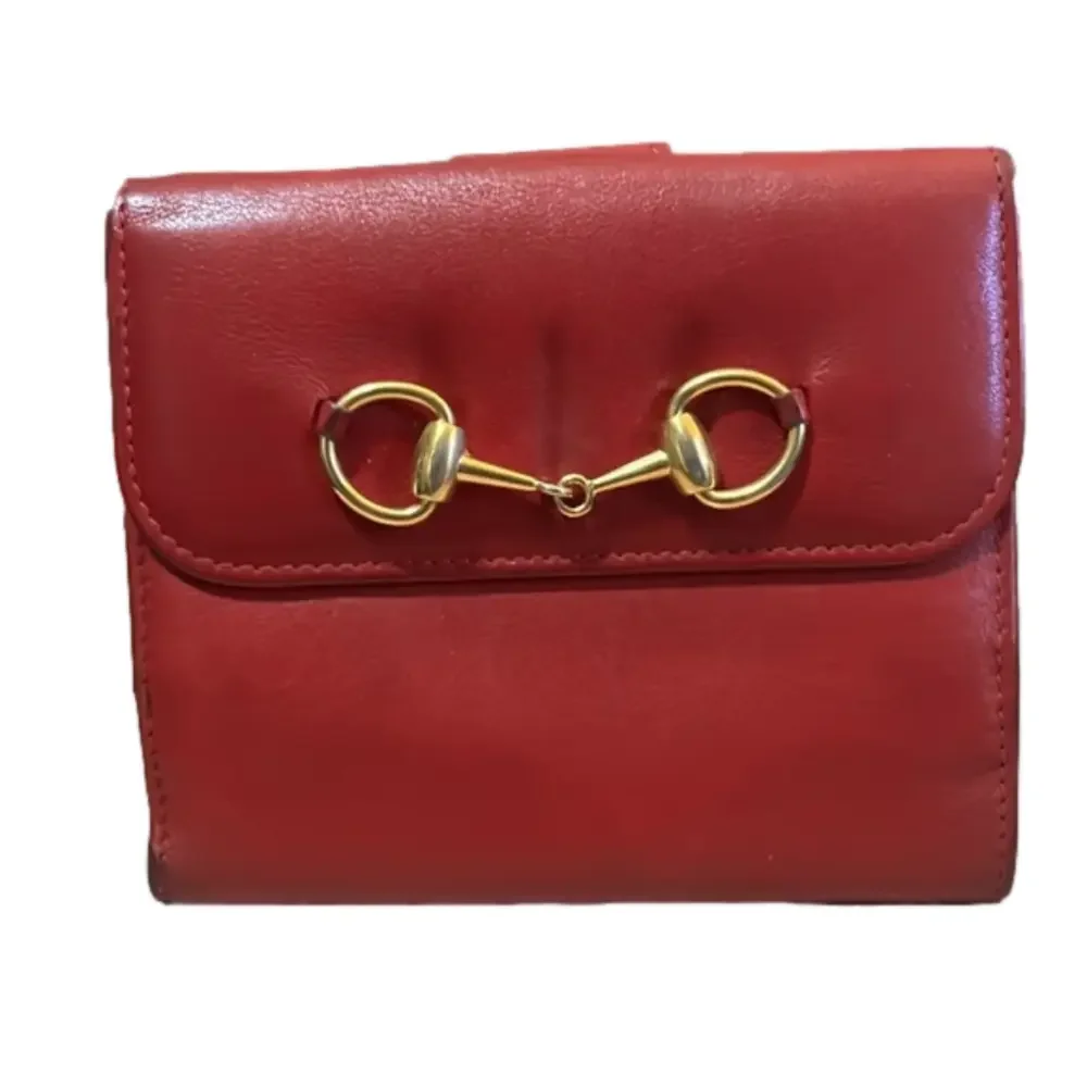 Gucci Vintage Horsebit Red Leather Wallet